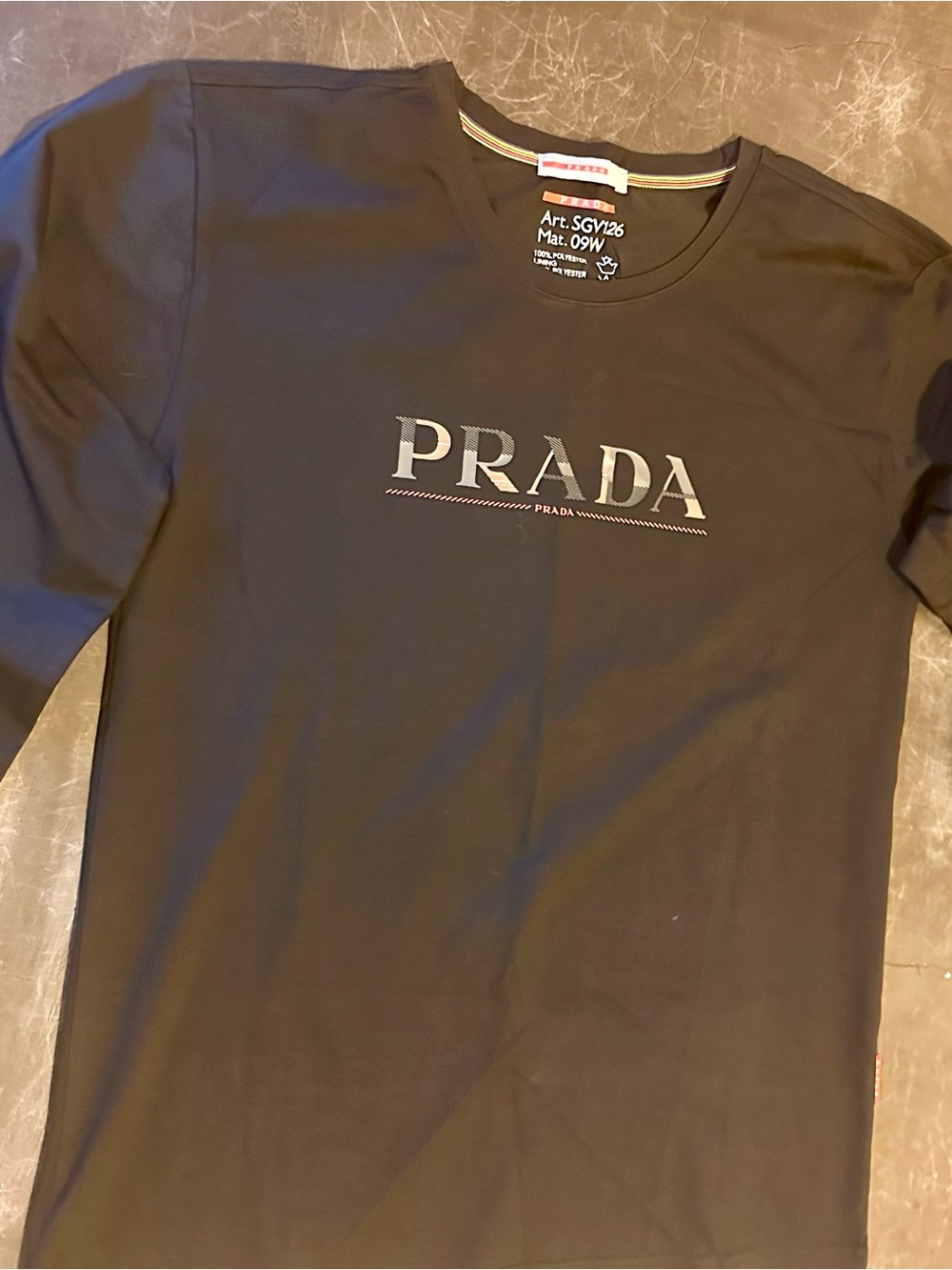 Prada Black Long Sleeve Logo Tee